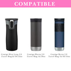 Linkidea 2 Pack Water Bottle Boot Compatible with Contigo West Loop 2.0 16oz/20oz/24oz, Huron 2.0 16oz/20oz, Silicone Anti-Slip Bottle Bottom Bumper Protector (Pink)