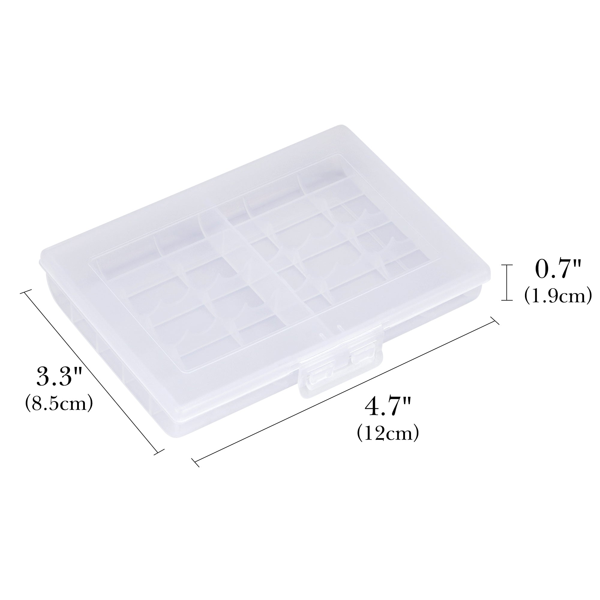 Linkidea 4 Pack Waterproof AAA Battery Organizer Box, Travel Storage Case Holds 10 AAA and AA Batteries, Portable & Durable Container for Home / Camping (Clear)