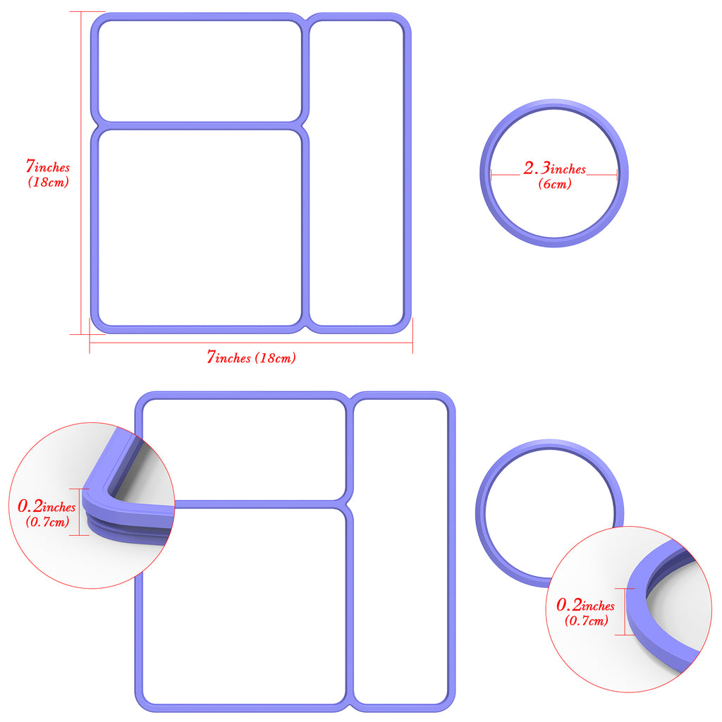 Linkidea 4 Pcs Silicone Seal Replacement, Exact Fit Lid Seal Gasket Compatible with OmieBox, Leakproof Food Safe Parts & Accessories for Bento Box (Purple)