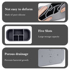 Linkidea Electric Toothbrush Holder, Silicone Tooth Brush Stand, Countertop 5 Slots Electric Toothbrush Holder Organizer Compatible with Oral-B DB4010, Pro 100 CrossAction, Spinbrush Pro (Grey)