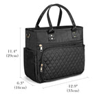 Linkidea Large Capacity Insulated Lunch Bag, Fashionable Lunch Tote Bag for Women, Leak Proof Insulated Lunch Box Bag with Hand Strap Compatible with Bentoheaven, Iteryn, Lovina (Black)