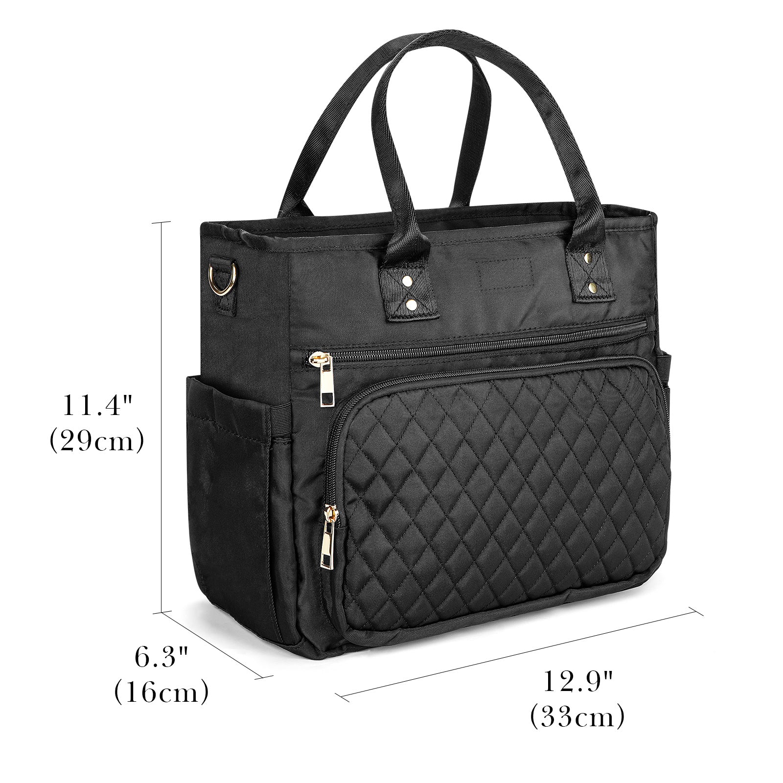 Linkidea Large Capacity Insulated Lunch Bag, Fashionable Lunch Tote Bag for Women, Leak Proof Insulated Lunch Box Bag with Hand Strap Compatible with Bentoheaven, Iteryn, Lovina (Black)