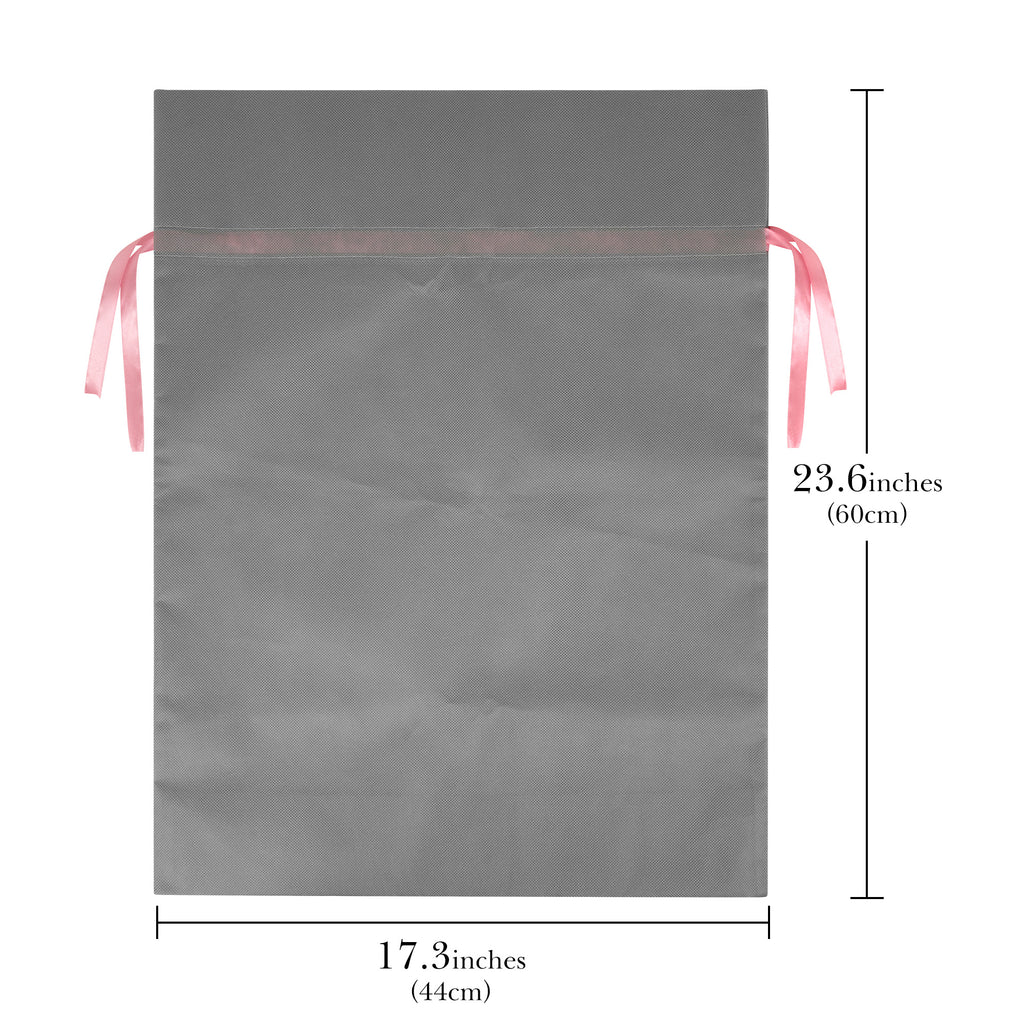 Linkidea 4 Pack Reusable Drawstring Gift Bags, Fabric Toy Storage Pouch for Building Blocks & Bricks, Party Favor Bags for Birthday, Christmas, Multi-Purpose Present Storage Bags (Grey)