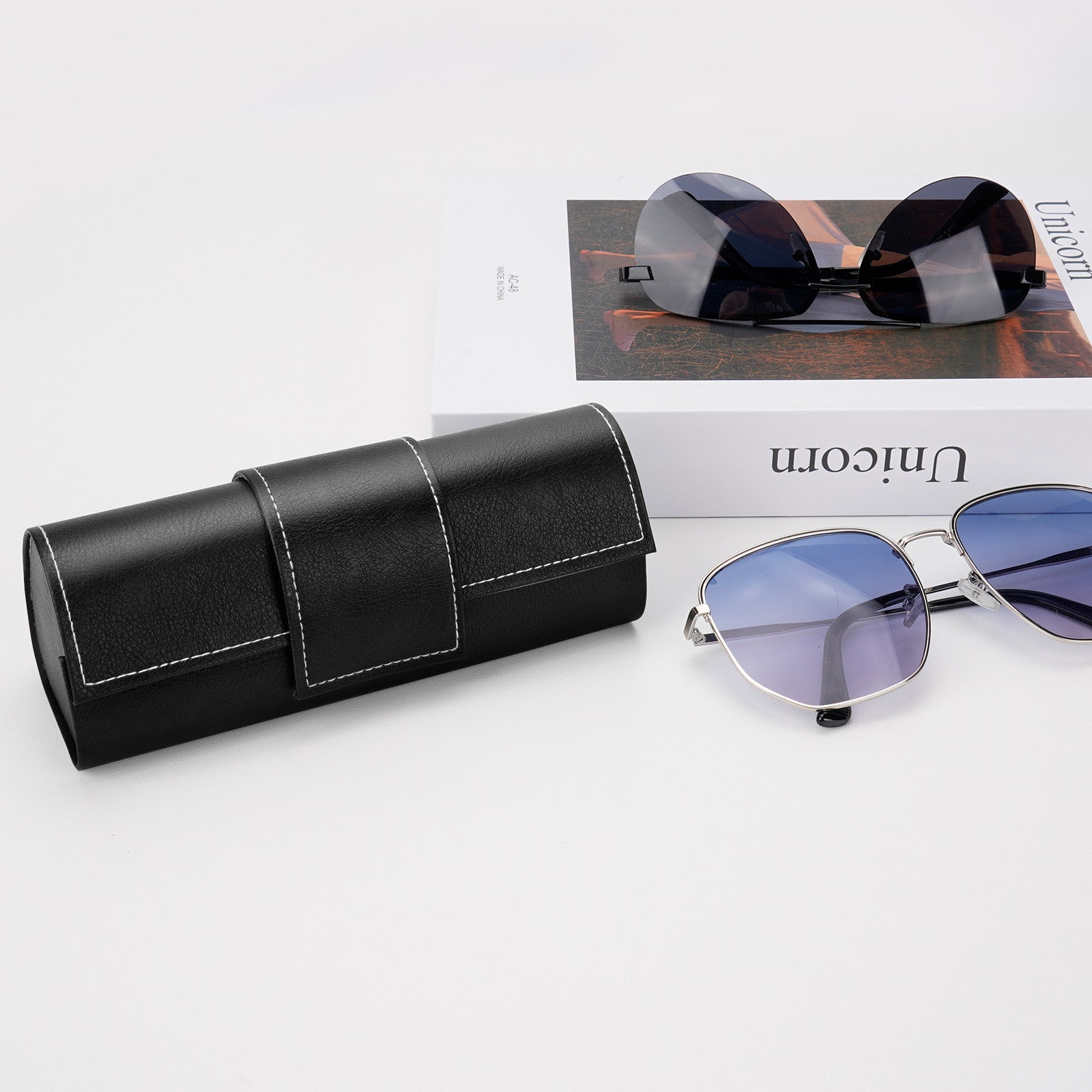 Extra Large Hard Shell Sunglasses Case, Oversized Sun Glasses Storage Organizer Compatible with Gucci GG0981S Prada PR 15W PR 24Z PR 15W Versace VE4473U VE4478U VE4479U (XL / Black)