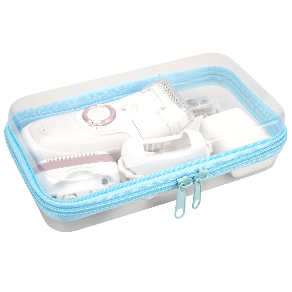 Linkidea Bikini Trimmer Storage Case, Compatible with Braun Epilator Silk-epil 9, 7, Panasonic ES-AWL6AG, Remington Smooth & Silky Trimmer, Women's Travel Hair Removal Device Bag (White)