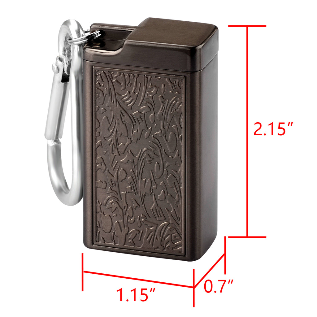 Linkidea 2 Pack Metal Ashtray with Lid, Small Outdoor Portable Cigarettes Cigars Ashtray for Travelling, Camping, Picnic, Indoor Auto, Home, Sand, Car, Patio (Brown)