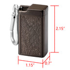 Linkidea 2 Pack Metal Ashtray with Lid, Small Outdoor Portable Cigarettes Cigars Ashtray for Travelling, Camping, Picnic, Indoor Auto, Home, Sand, Car, Patio (Brown)