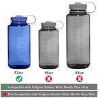 Linkidea 4 Pack Water Bottle Silicone Splashguard Compatible with Nalgene Sustain Wide Mouth 32oz, Anti-Spill Splash Guard for Wide-Necked Bottles with 53mm Opening, Waterbottle Easy Sipper