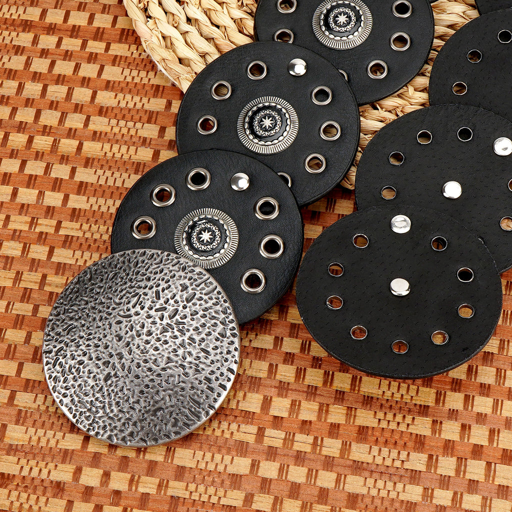 Plus Size Chain Belt for Women, Medieval Vegan Leather Metal Fashion Belly Waist Chains, 51 Inch Adjustable Chunky Body Accessory (XL, Black)