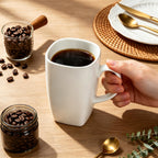 Linkidea Extra Large Fine Bone China Coffee Mug 20oz, Lightweight Coffee Cups with Handles, Teacups for Beer, Latte, Hot Cocoa, Microwave and Dishwasher Safe, White
