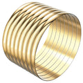 65 mm (2.56") Bangle Set of 8 for Women, 6 mm Wide Gold-Tone Stainless Steel Stackable Bracelets - Fits Palm Width up to ~90 mm