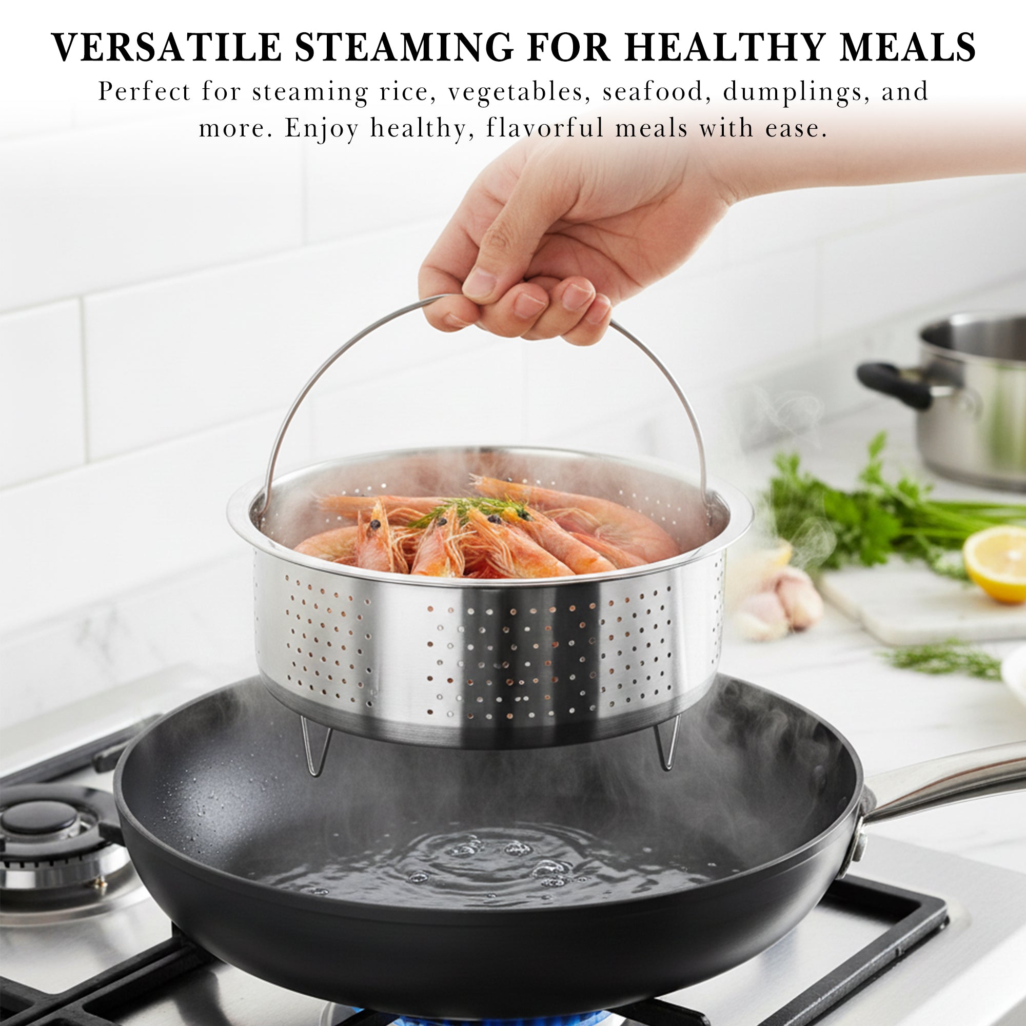 Linkidea 304 Stainless Steel Steamer Basket with Handle and Legs, Compatible with Tiger JBV-A10U, JBV-10CU, JBV-S10U, JBV-G10U, JBX-B10R 5.5-Cup Rice Cookers