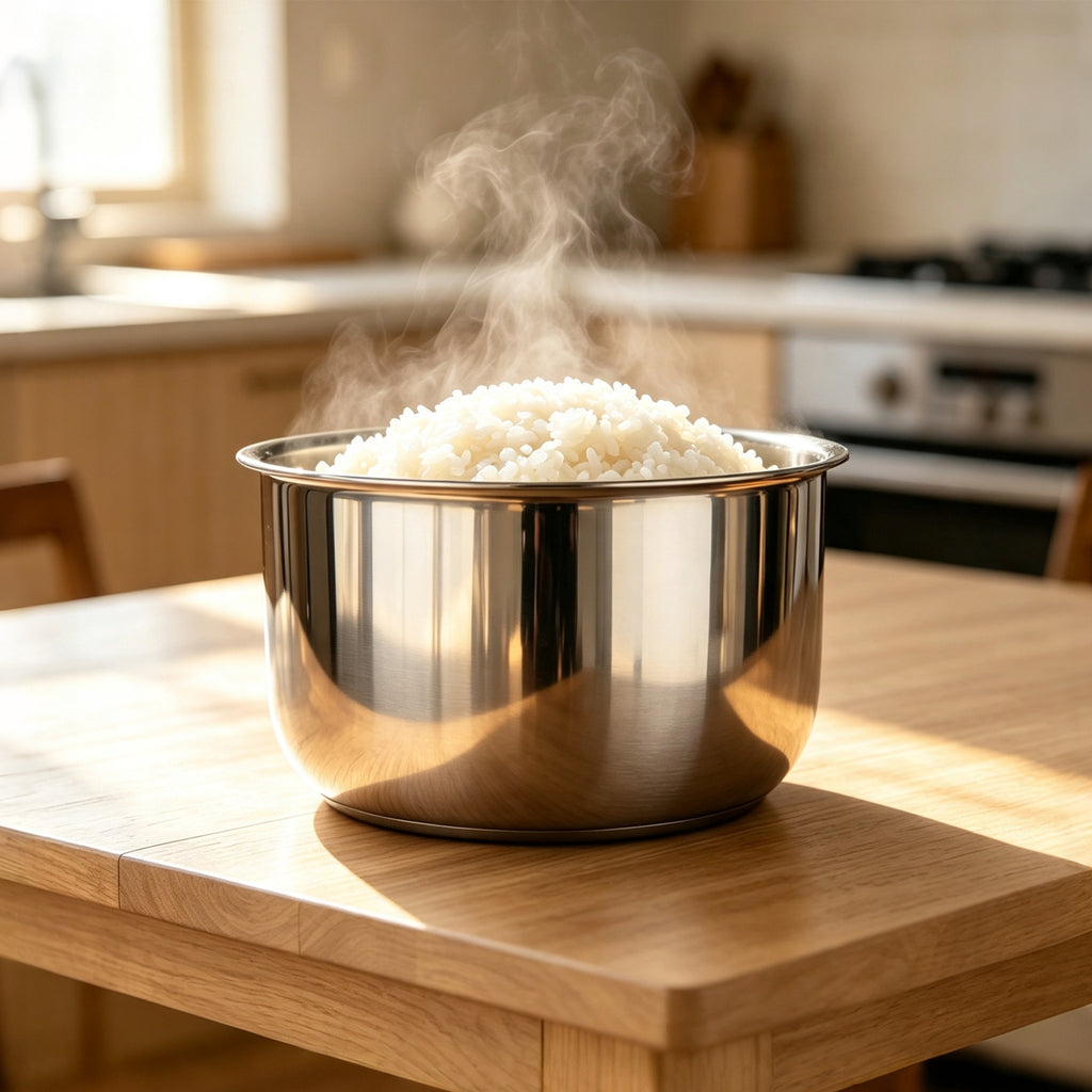 Linkidea 304 Stainless Steel Replacement Inner Pot Compatible with Aroma ARC-300SB Rice Cooker, Fagor LUX LCD 4 Qt & Elite Bistro EPC-445 Pressure Cookers, No Coating, Dishwasher Safe