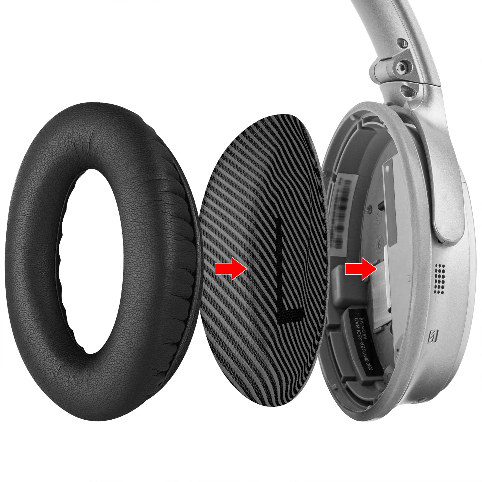 Linkidea Replacement Ear Pads for Srhythm NC25/ NC25 Pro Headphones Ear Cushions (Protein Leather / Black)