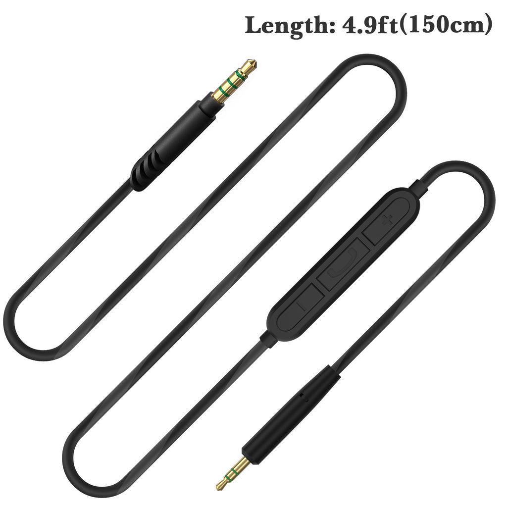 Linkidea Audio Cable with Mic for JBL Tune 770NC/670NC Headphones, 3.5mm TRRS to 2.5mm TRS Replacement Aux Cord with Inline Microphone and Volume Control (5 ft / 1.5m)