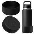 Linkidea 2 Pack Water Bottle Boot Compatible with YETI Rambler Bottle 36oz, Silicone Anti-Slip Waterbottle Bottom Sleeve Cover Protector (Black)