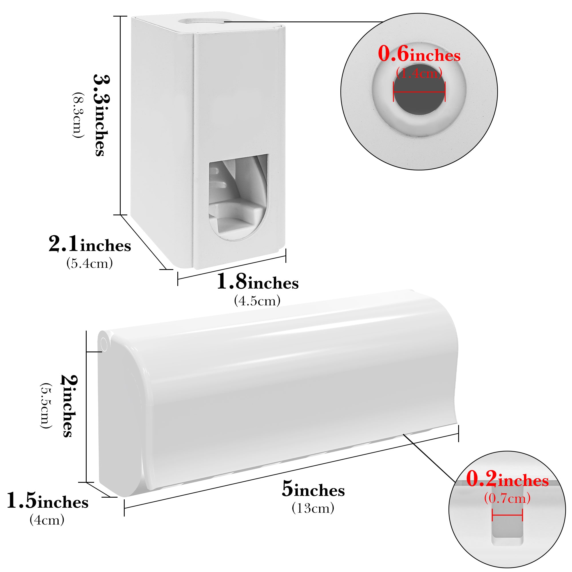 Linkidea Wall Mount Toothbrush Holder and Toothpaste Dispenser, Plastic Self Adhesive 6 Slots Tooth Brush with Cover for Bathroom, Compatible with Oral-B CrossAction, Colgate Extra Clean