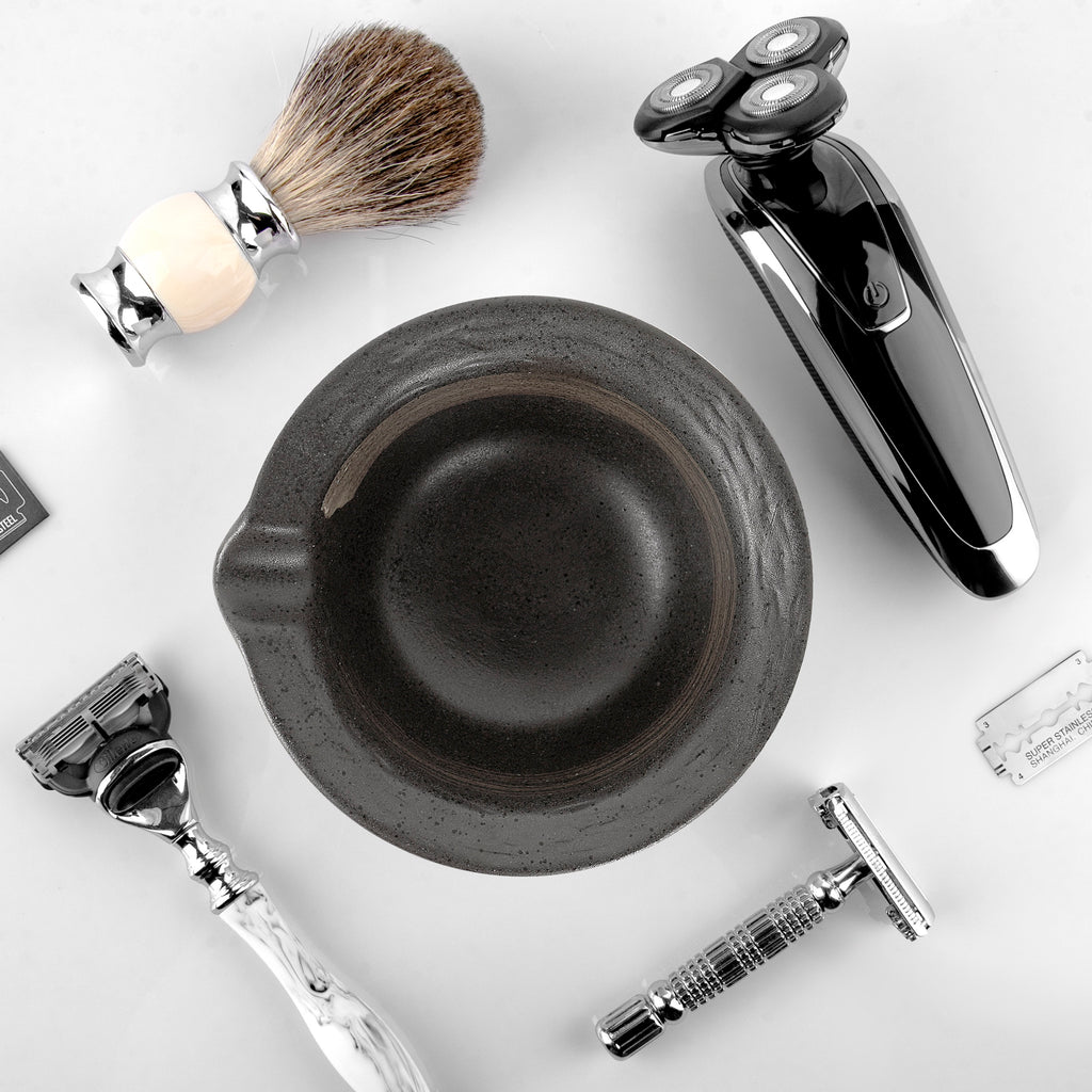 Ceramic Razor Shave Linkidea Inside Rough Ceramic Texture Shaving Bowl, Shaving Soap Lathe ...