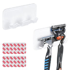 Linkidea 2 Pack Holder Razor, Shaver Stand for Shower Wall, Razor Holder Compatible with Gillette Fusion 5 Power, ProGlide Shield Power, Dorco (White)