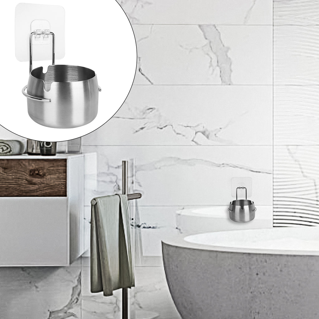 Linkidea Indoor Ashtray for Wall, Bathroom Cigar and Cigarette Ash Collection Containers, Cigarette Trash Can for Bathroom Living Room Hotel Compartment (Silver)