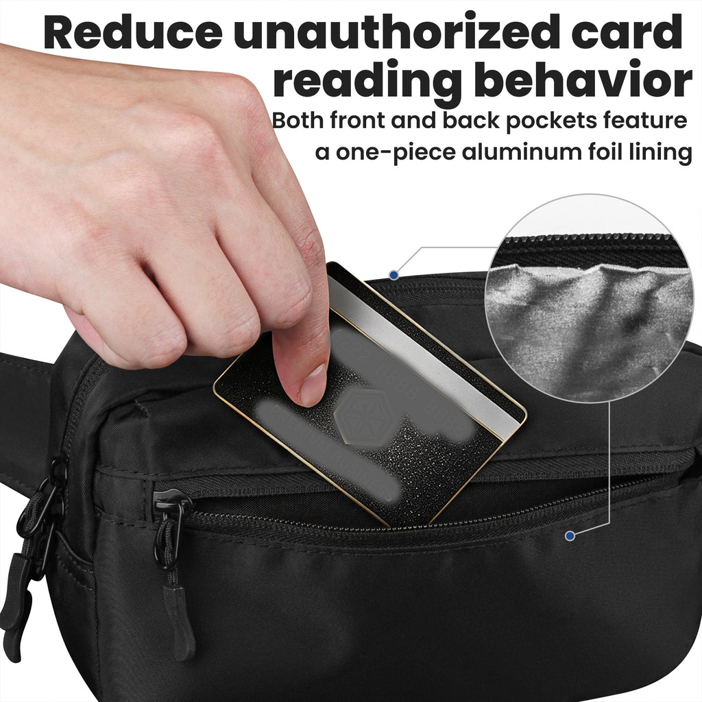 Extra Long Strap, RFID Blocking Fanny Pack, Max 60 Inches Adjustable Belt for Plus Size, Travel and Everyday Carry