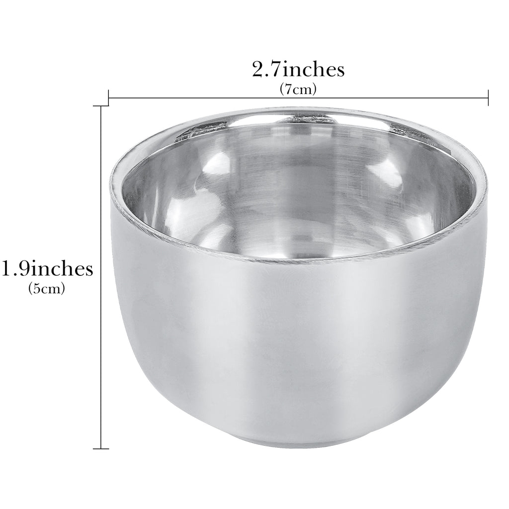 Linkidea Stainless Steel Heat Insulation Shaving Soap Cup, Durability Small Capacity Shaving Mug, Wet Razor Shave Cream Bowl for Men (Silver)