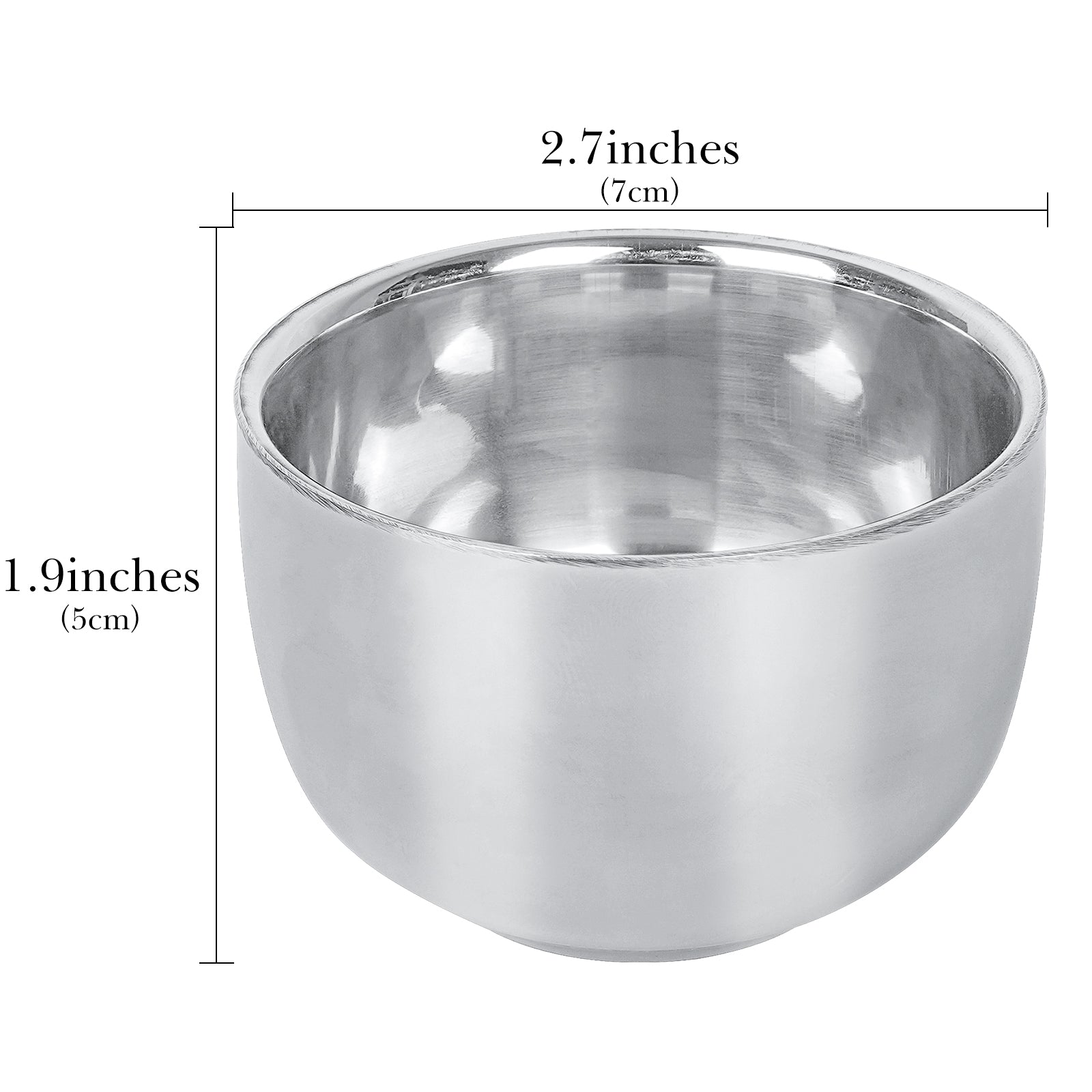 Linkidea Stainless Steel Heat Insulation Shaving Soap Cup, Durability Small Capacity Shaving Mug, Wet Razor Shave Cream Bowl for Men (Silver)