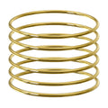 Plus Size Bangle Bracelets Set for Women, Set of 6 Stainless Steel Extra Large Round Golden Bangles Fashion Accessories, 9.2 Inches (XL)