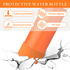 Linkidea 2 Pack Water Bottle Boot Compatible with Owala FreeSip/Twist/Potter 24oz Bottles, Silicone Anti-Slip Bottle Bottom Bumper Protector (Orange)