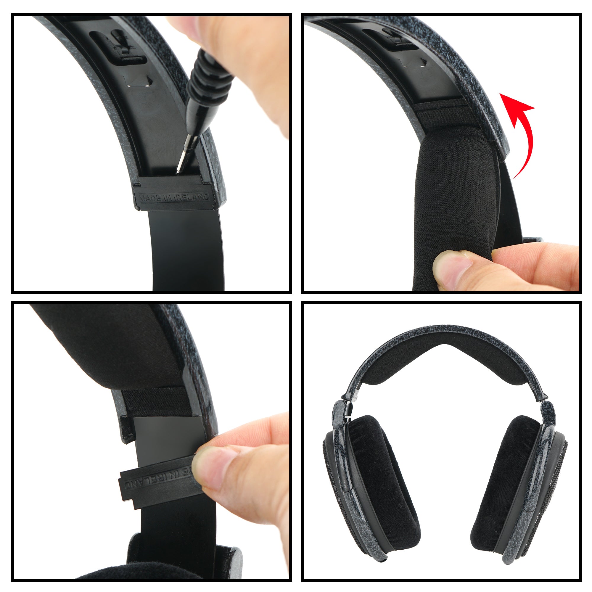 Linkidea Mesh Fabric Replacement Headband Compatible with Sennheiser HD650, HD660 S, HD 660S2 Headphones, Top Cover Repair Parts (Black)
