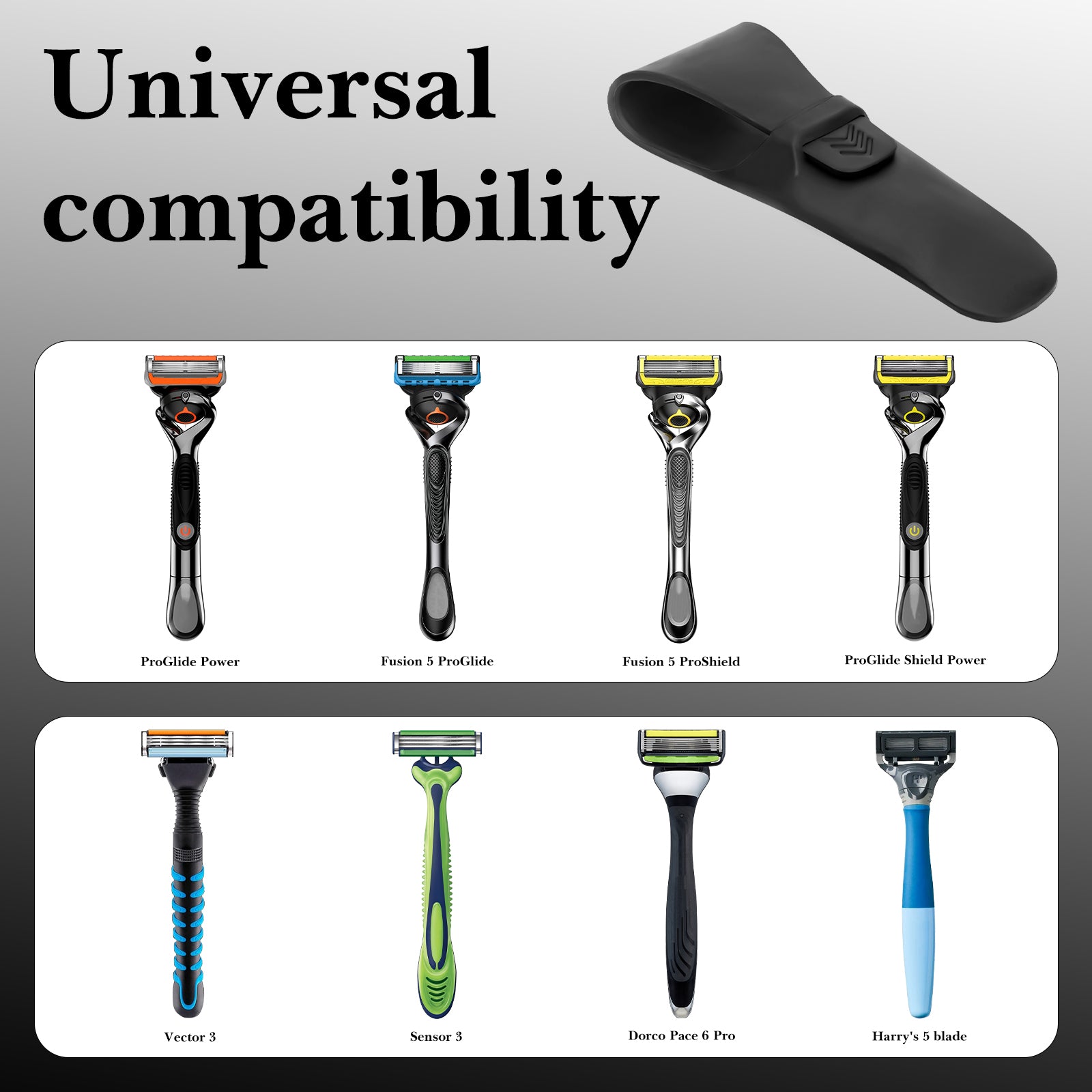 Linkidea 3 Pack Razor Travel Case for Men, Portable Razor Holder, Protective Shaving Razor Cover Compatible with Gillette Fusion 5 ProGlide, Fusion 5 Power, Mach3, Harry's Razors (Black)