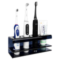 Linkidea Electric Tooth Brush Holder for Shower, Acrylic 4 Slots Countertop Organizer for Powered Toothbrush, Toothpaste, Compatible with Oral-B iO Series, Philips Sonicare, 7AM2M (Black)