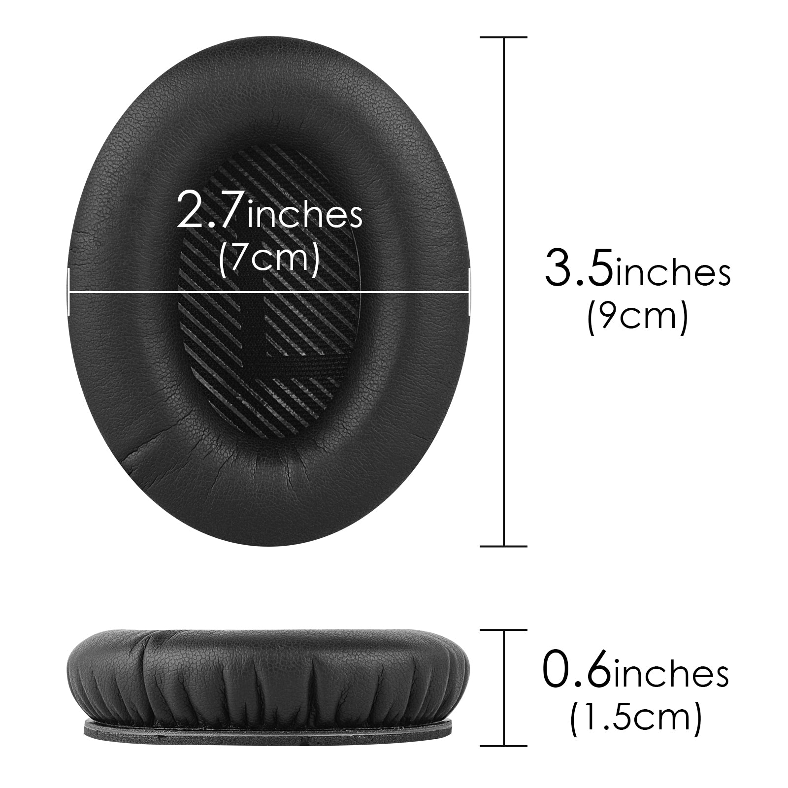 Ear Pads for Bose QC45/QC35/QC35 IIGaming/QC15/QC25, AE 2/2i /2w SoundTrue SoundLink Around-Ear Headphones, Replacement Ear Cushions (Protein Leather / Black)
