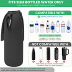 Linkidea 2 Pack Disposable Water Bottle Sleeve Compatible with Smartwater 16.9/20 Fl Oz, Evian 16.9 Fl Oz, Insulated Neoprene Bottled Water Cover Holder with Lockable Zipper, Black