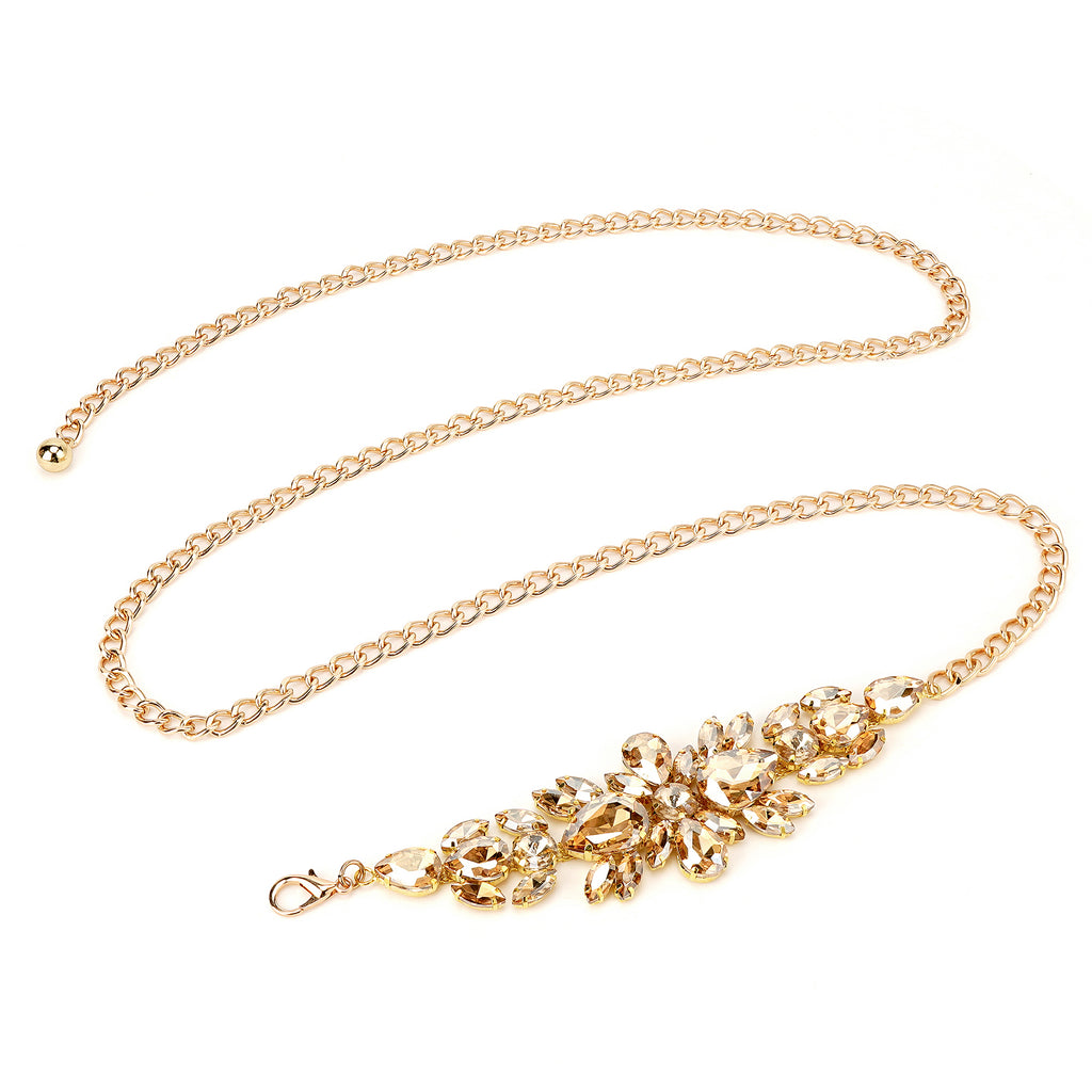 Plus Size Waist Chain for Women - Extra Long, 49 Inch Adjustable Body Chunky Belt for Evening Dress