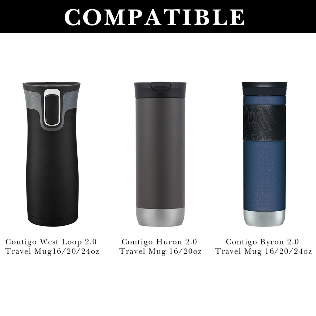 Linkidea 2 Pack Water Bottle Boot Compatible with Contigo West Loop 2.0 16oz/20oz/24oz, Huron 2.0 16oz/20oz, Silicone Anti-Slip Bottle Bottom Bumper Protector (Clear White)
