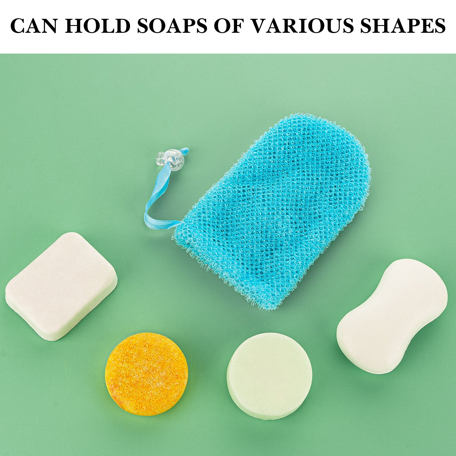 Linkidea 6 Pack Exfoliating Mesh Soap Bag Saver Set, Wholesale Nylon Bar Pouch with Drawstring, Body Scrubber Pocket Holder for Bath Shower