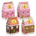 Linkidea 24 Pcs Christmas Gingerbread House Candy Case Set, Holiday Party Favors, Paper Treat Boxes for Family & Festive Gift Packaging