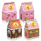 Linkidea 24 Pcs Christmas Gingerbread House Candy Case Set, Holiday Party Favors, Paper Treat Boxes for Family & Festive Gift Packaging