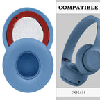 Linkidea Replacement Ear Pads for Beats Solo 4 Wireless On-Ear Headphones, Ear Cushions (Protein Leather / Blue)