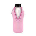 Linkidea Disposable Water Bottle Sleeve Compatible with 16.9Fl Oz PRIME Hydration, BODYARMOR, Gatorade Fit, Insulated Neoprene Plastic Sports Drink Cover with Lockable Zipper, Pink