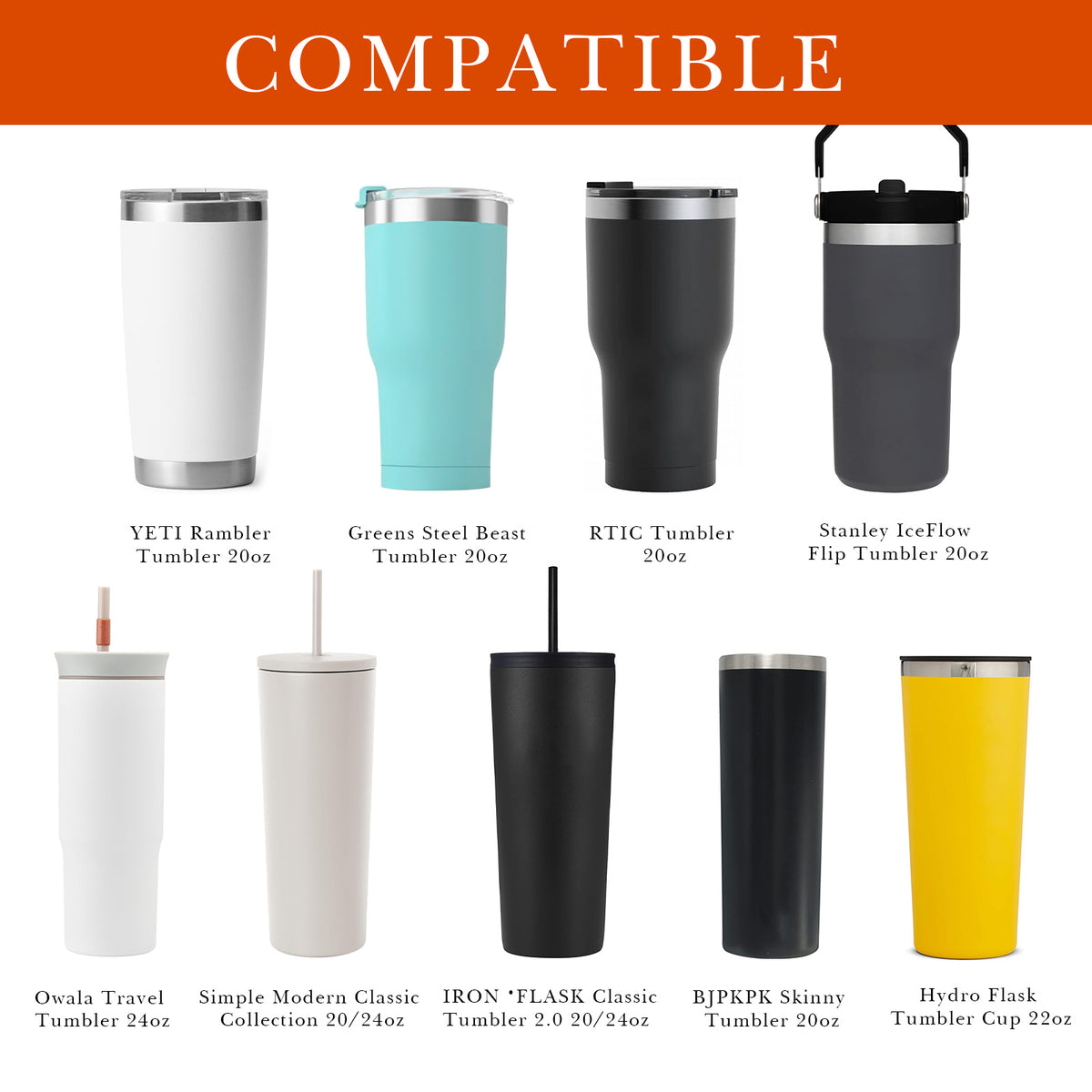 Linkidea Tumbler Carrier with Strap Compatible with YETI Rambler Tumbler 20oz, IRON °FLASK Classic Tumbler 2.0 20/24oz, Coffee Mug Sling Bag Holder, Shoulder Strap with Pocket, Orange