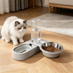 Gravity Water Dispenser for Cats, Pet Drinking Bowl Compatible with Mineral Water Bottles, Automatic Refill Water Feeder, Cat Hydration Station