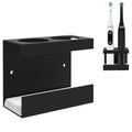 Linkidea Wall Mount Electric Toothbrush Holder for Bathroom, 2 Slots Aluminum Alloy Power Toothbrush Hanger, Self Adhesive Brush Organizer Compatible with Oral-B iO Series (Black)