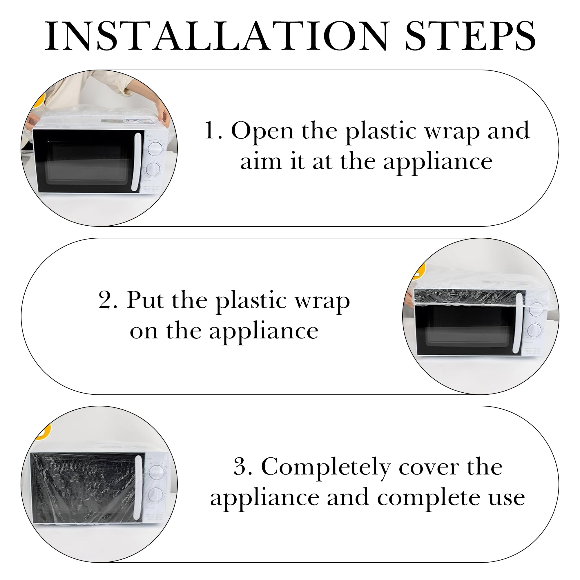 Linkidea 50 Pack Disposable Kitchen Appliance Covers, Clear Elastic Dust Covers for Air Fryer, Oven, Rice Cooker, Blender, Fan, Small Appliance Storage (Transparent)