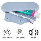 Linkidea Manual Toothbrush Travel Case with Magnetic Closure, Compatible with Colgate ExtraClean, Oral-B CrossAction Toothbrush, Portable Silicone Protective Box (Blue)