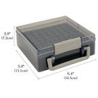 Linkidea Battery Organizer Storage Case with Handle, Single Battery Box Holds Batteries for 24 AA and 30 AAA, Large Capacity and Portable Battery Caddy (Black)