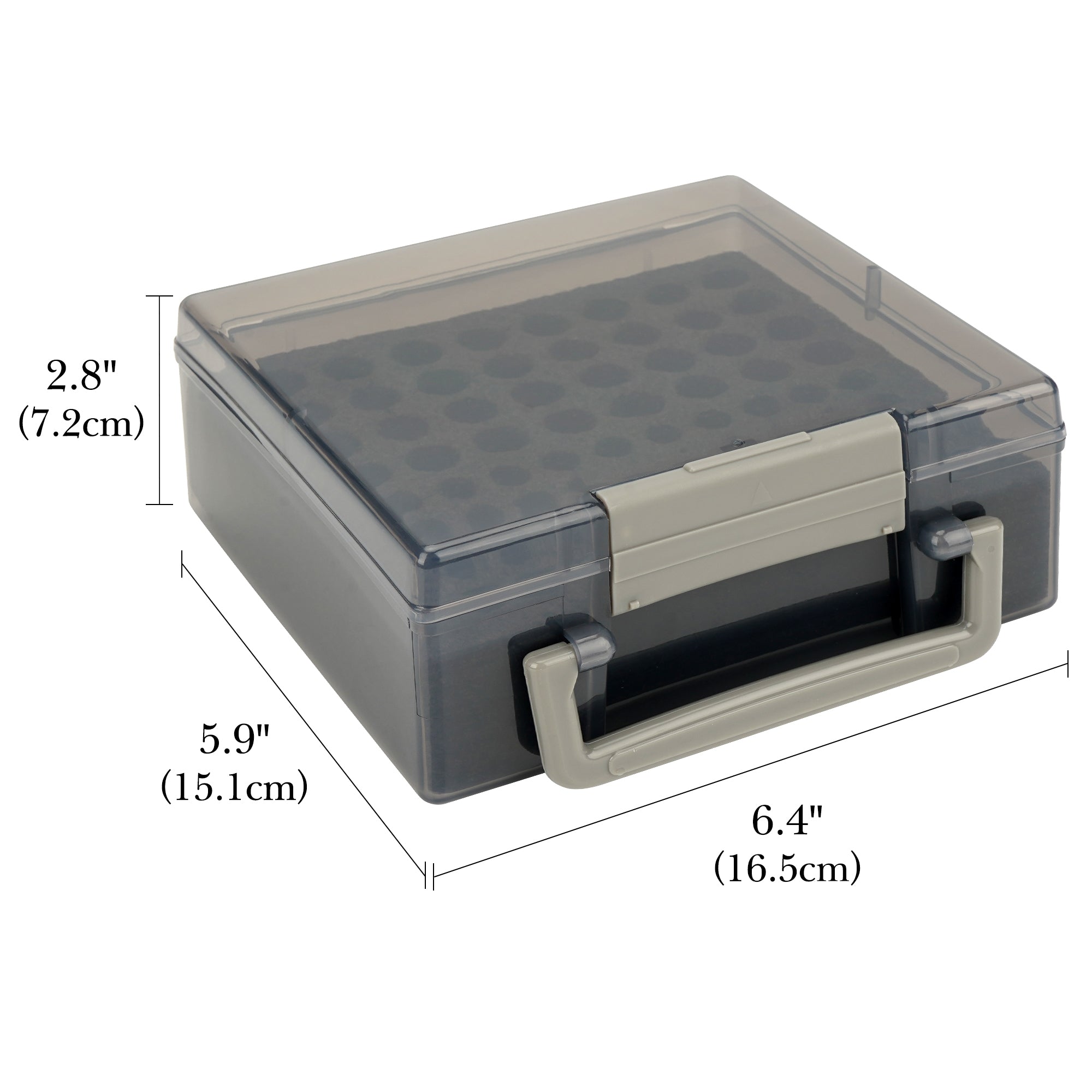 Linkidea Battery Organizer Storage Case with Handle, Single Battery Box Holds Batteries for 24 AA and 30 AAA, Large Capacity and Portable Battery Caddy (Black)