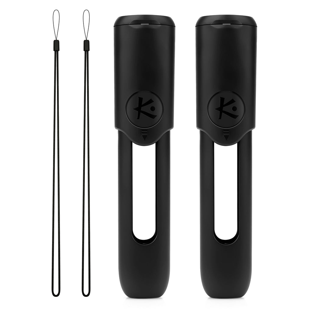 Linkidea 2 Pack Plastic Protective Case with Lanyard, Anti-Lost Cover for Slim Portable Electronic Devices, V Size Compatible (Black)