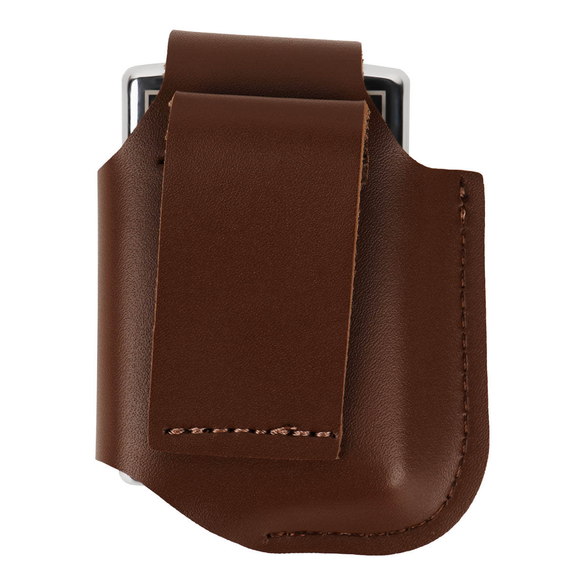 Linkidea 2 Pack Vegan Leather Lighter Sleeve with Snap Lid, Protective Pocket Case Compatible with Zippo Classic Standard Lighters Only, EDC Belt Loop Holder (Brown)